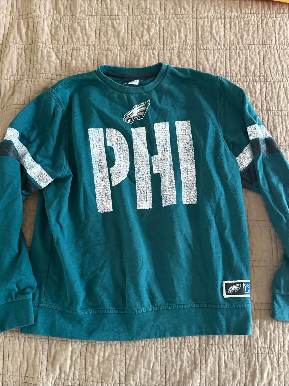 Team Apparel Teal PHI Crewneck Sweatshirt with White Lettering